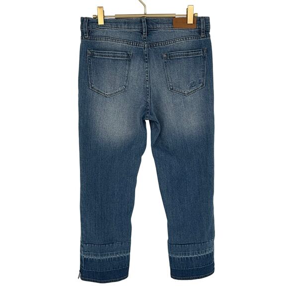 Karl Lagerfeld Paris Jeans Light Wash Denim Frayed Hem Kick Flare Women's Sz 6 - Picture 2 of 9